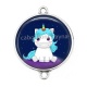 Connecteur Cabochon Argent -  licorne