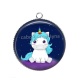 Pendentif Cabochon Argent -  licorne