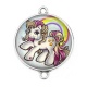 Connecteur Cabochon Argent - licorne