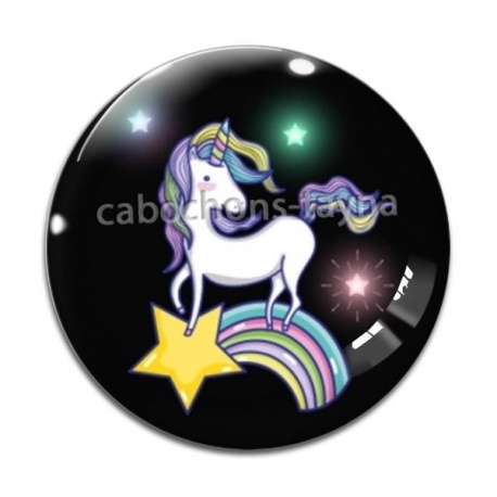 Cabochon Verre -  licorne