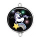 Connecteur Cabochon Argent -  licorne
