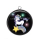 Pendentif Cabochon Argent -  licorne