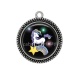Pendentif Cabochon Argent -  licorne