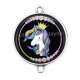 Connecteur Cabochon Argent -  licorne