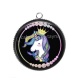 Pendentif Cabochon Argent -  licorne