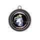 Pendentif Cabochon Argent -  licorne