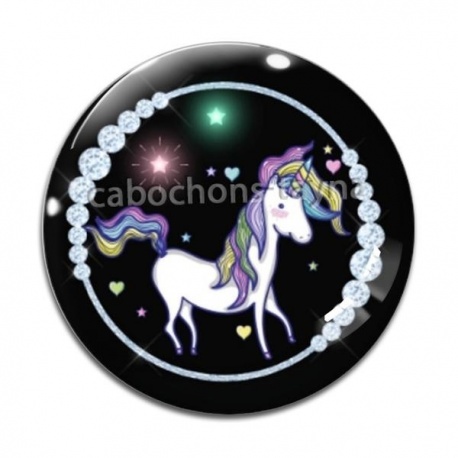 Cabochon Verre -  licorne