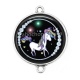 Connecteur Cabochon Argent -  licorne