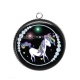 Pendentif Cabochon Argent -  licorne