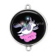 Connecteur Cabochon Argent -  licorne