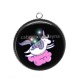Pendentif Cabochon Argent -  licorne