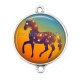 Connecteur Cabochon Argent - cheval