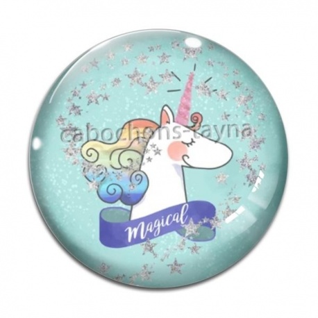 Cabochon Verre -  licorne
