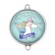 Connecteur Cabochon Argent -  licorne