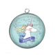 Pendentif Cabochon Argent -  licorne