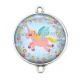 Connecteur Cabochon Argent -  licorne