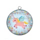 Pendentif Cabochon Argent -  licorne