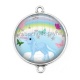 Connecteur Cabochon Argent -  licorne