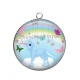 Pendentif Cabochon Argent -  licorne