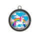 Pendentif Cabochon Argent - licorne