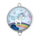Connecteur Cabochon Argent -  licorne