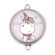Connecteur Cabochon Argent -  licorne