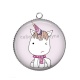 Pendentif Cabochon Argent -  licorne