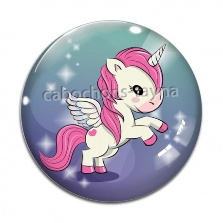 Cabochon Verre -  licorne