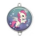 Connecteur Cabochon Argent -  licorne