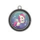 Pendentif Cabochon Argent -  licorne
