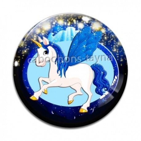 Cabochon Verre -  licorne