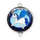 Connecteur Cabochon Argent -  licorne