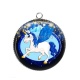 Pendentif Cabochon Argent -  licorne