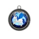 Pendentif Cabochon Argent -  licorne