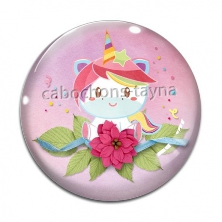 Cabochon Verre -  licorne