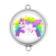 Connecteur Cabochon Argent -  licorne