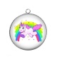 Pendentif Cabochon Argent -  licorne