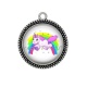 Pendentif Cabochon Argent -  licorne