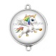 Connecteur Cabochon Argent -  licorne
