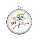 Pendentif Cabochon Argent -  licorne