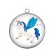 Pendentif Cabochon Argent -  licorne