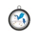 Pendentif Cabochon Argent -  licorne