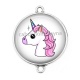 Connecteur Cabochon Argent -  licorne