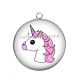 Pendentif Cabochon Argent -  licorne
