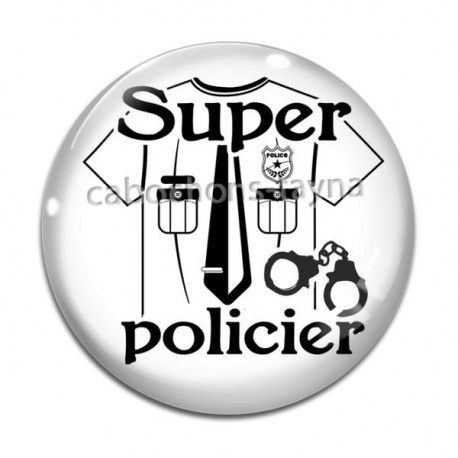 Cabochon Verre - super policier