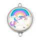 Connecteur Cabochon Argent -  licorne