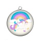 Pendentif Cabochon Argent -  licorne