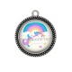 Pendentif Cabochon Argent -  licorne