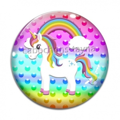 Cabochon Verre -  licorne