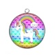 Pendentif Cabochon Argent -  licorne